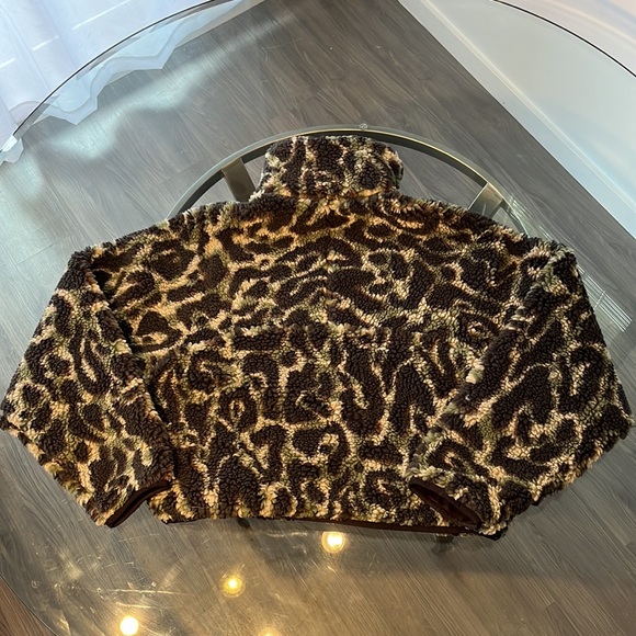 Green, white and black turtle neck TNA fur sweater - Picture 8 of 9